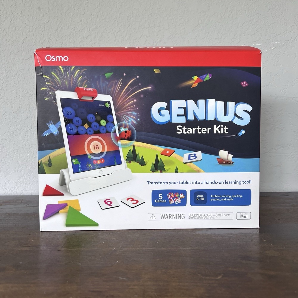Osmo Genius Starter Kit for iPad - Math, Spelling, Creativity & More COMPLETE